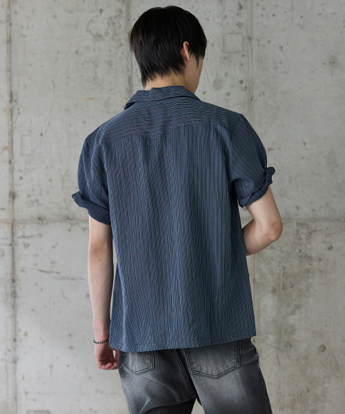 P.IN.O(ピインオ)の「ウェスタンオープンカラー ハーフシャツ - ネイビー(シャツ/ブラウス・メンズ・その他・MEDIUM/LARGE/X-LARGE)」の4枚目の写真