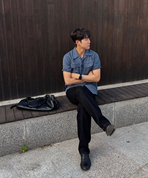 P.IN.O(ピインオ)の「ウェスタンオープンカラー ハーフシャツ - ネイビー(シャツ/ブラウス・メンズ・その他・MEDIUM/LARGE/X-LARGE)」の6枚目の写真