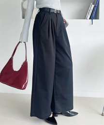 ワイドパンツ リネン風 ゆったり ハイウエスト 大人カジュアル きれいめ 秋 冬 涼しい