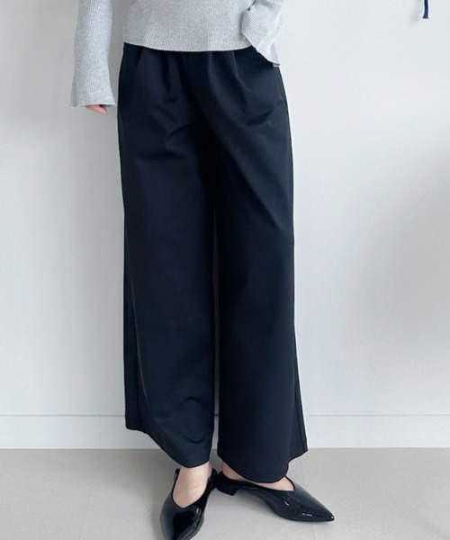 umune(ウムネ)の「ワイドパンツ リネン風 ゆったり ハイウエスト 大人カジュアル きれいめ 秋 冬 涼しい(その他パンツ・レディース・ブラック/ベージュ・M/L)」の3枚目の写真