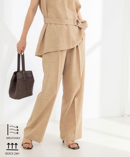 NOLLEY’S(ノーリーズ)の「《セットアップ対応》【BECシリーズ】ウォッシャブルリネンライク2タックパンツ(その他パンツ・レディース・ブラック/ベージュ・38/36)」の1枚目の写真