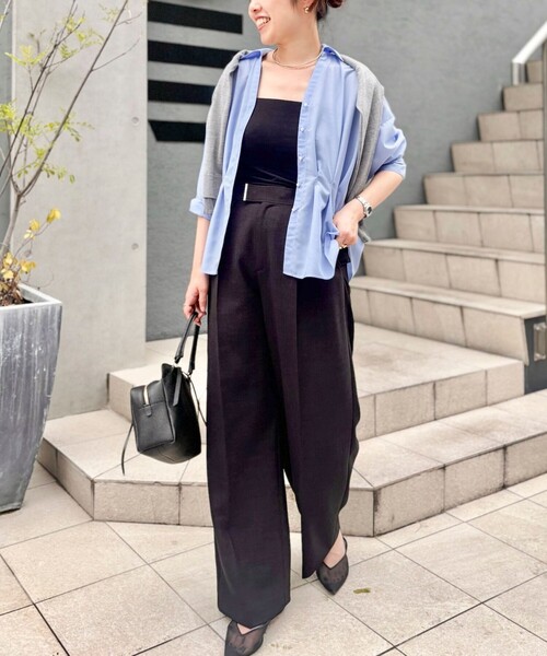 NOLLEY’S(ノーリーズ)の「《セットアップ対応》【BECシリーズ】ウォッシャブルリネンライク2タックパンツ(その他パンツ・レディース・ブラック/ベージュ・38/36)」の4枚目の写真
