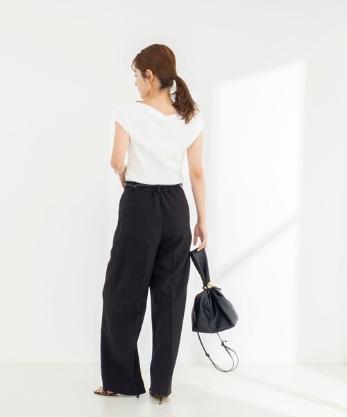 NOLLEY’S(ノーリーズ)の「《セットアップ対応》【BECシリーズ】ウォッシャブルリネンライク2タックパンツ(その他パンツ・レディース・ブラック/ベージュ・38/36)」の7枚目の写真