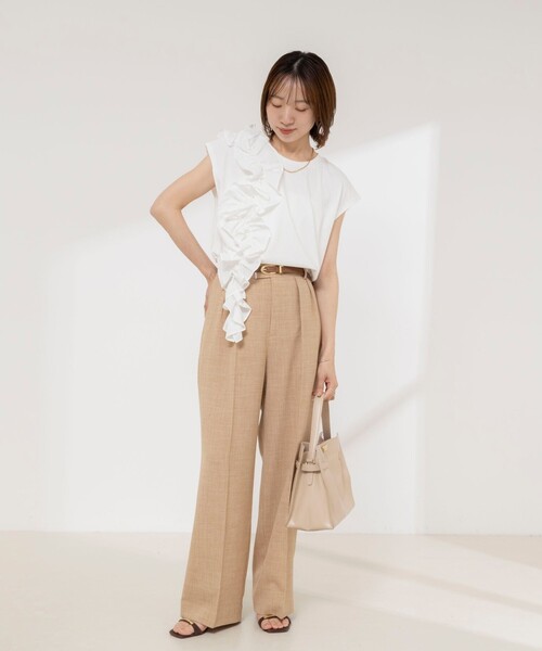 NOLLEY’S(ノーリーズ)の「《セットアップ対応》【BECシリーズ】ウォッシャブルリネンライク2タックパンツ(その他パンツ・レディース・ブラック/ベージュ・38/36)」の22枚目の写真