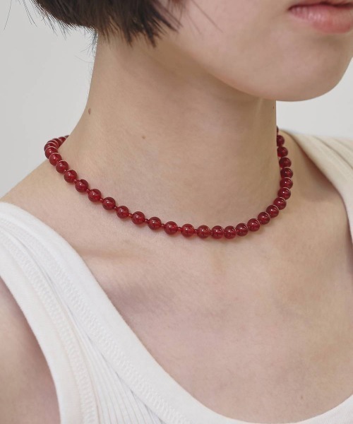 TODAYFUL(トゥデイフル)の「TODAYFUL Orb Stone Choker(ネックレス・レディース・ローズ/ブラック・FREE)」の4枚目の写真
