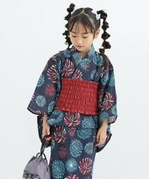 QUNTSTYLE（キュントスタイル）の「2WAY浴衣ワンピース（浴衣上下＋作り帯）　(100～160cm)（浴衣）」