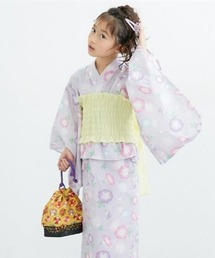 QUNTSTYLE（キュントスタイル）の「2WAY浴衣ワンピース（浴衣上下＋作り帯）　(100～160cm)（浴衣）」