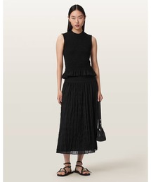ASAL ASYMMETRIC RUCHED MAXI SKIRT | ASAL アシンメトリー ルシェド マキシ スカート
