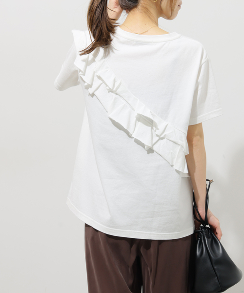 JOURNAL STANDARD relume(ジャーナルスタンダード レリューム)の「《WEB限定追加2》アシンメトリーフリルTEE(Tシャツ/カットソー・レディース・ブラック/ホワイト・FREE)」の19枚目の写真