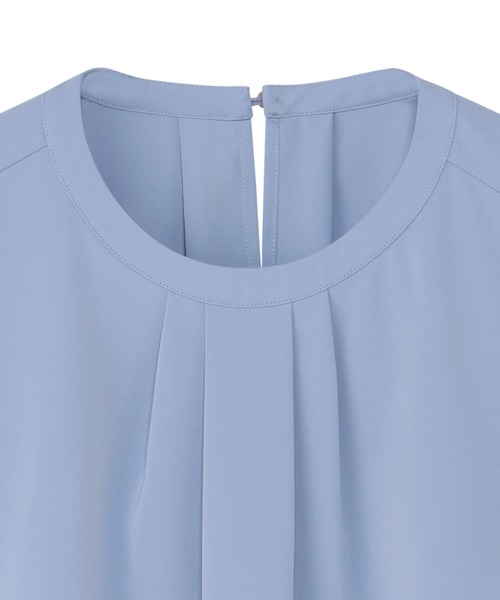 TOKYO SHIRTS(トウキョウシャツ)の「接触冷感 シルキーサテン フレア袖 ブラウス(シャツ/ブラウス・レディース・ブラウン/ブルー・L/M)」の10枚目の写真