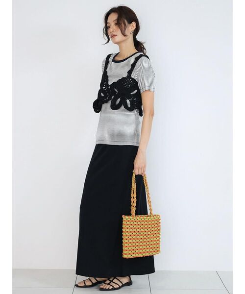 FIKA.（フィーカ）の「Flower crochet knit Bustier（その他トップス・レディース・オフホワイト/ブラック・MEDIUM）」の6枚目の写真