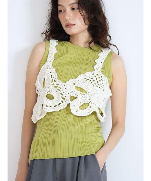 セール】Flower crochet knit Bustier（その他トップス）｜FIKA
