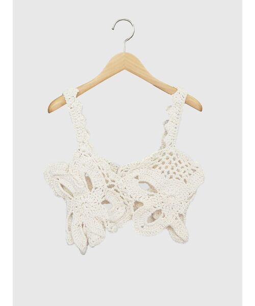 FIKA.（フィーカ）の「Flower crochet knit Bustier（その他トップス・レディース・オフホワイト/ブラック・MEDIUM）」の8枚目の写真