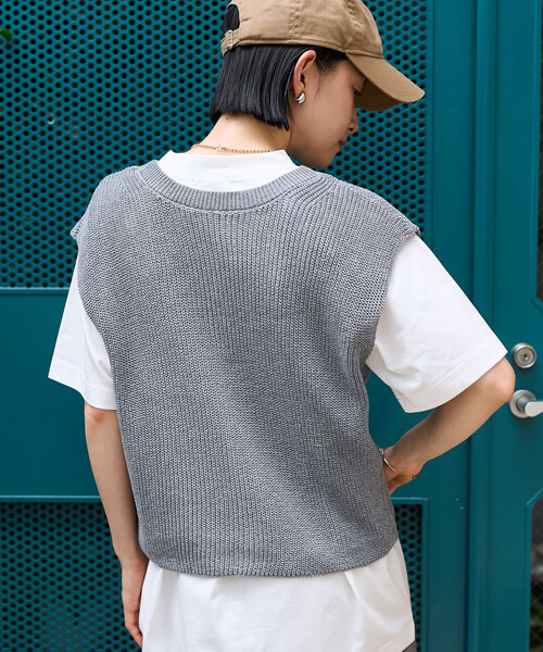 FREAK'S STORE(フリークスストア)の「サマーニット ベスト/シアーニットベスト(ベスト・レディース・グレー/ブラック/オフホワイト・フリ-)」の13枚目の写真