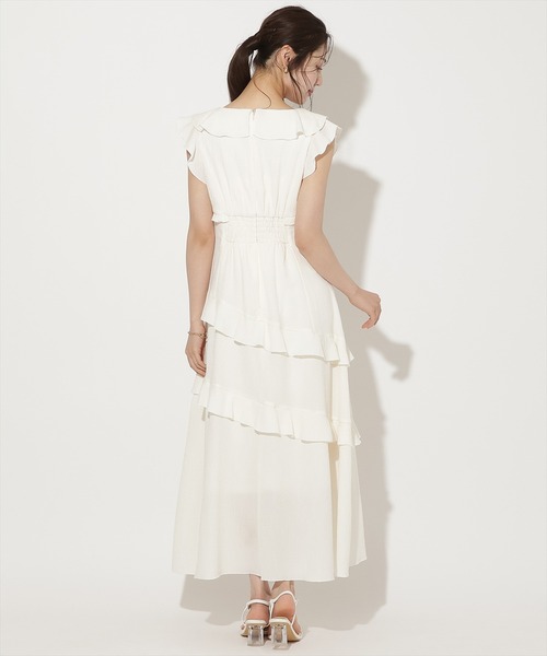 WILLSELECTION(ウィルセレクション)の「ラッフルフリルティアードワンピース(ワンピース・レディース・ブラウン/オフホワイト/ホワイト系その他/ブラック系その他・FREE)」の6枚目の写真