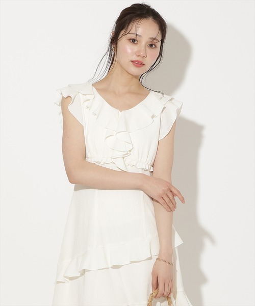 WILLSELECTION(ウィルセレクション)の「ラッフルフリルティアードワンピース(ワンピース・レディース・ブラウン/オフホワイト/ホワイト系その他/ブラック系その他・FREE)」の7枚目の写真