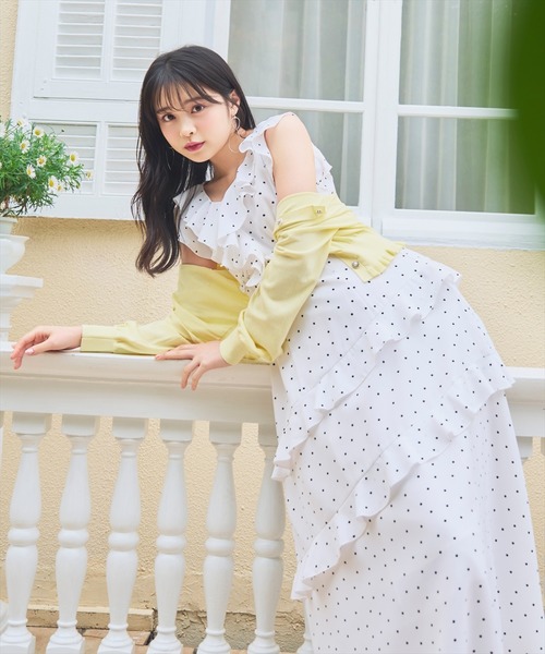 WILLSELECTION(ウィルセレクション)の「ラッフルフリルティアードワンピース(ワンピース・レディース・ブラウン/オフホワイト/ホワイト系その他/ブラック系その他・FREE)」の14枚目の写真