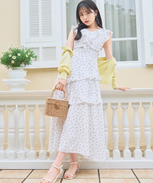 WILLSELECTION(ウィルセレクション)の「ラッフルフリルティアードワンピース(ワンピース・レディース・ブラウン/オフホワイト/ホワイト系その他/ブラック系その他・FREE)」の22枚目の写真