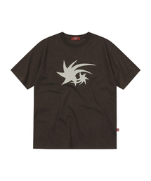 Dot Star Applique T-shirts Dark Brown