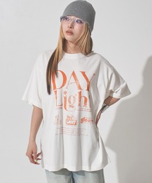 ピグメント加工ロゴプリントオーバーサイズTシャツ