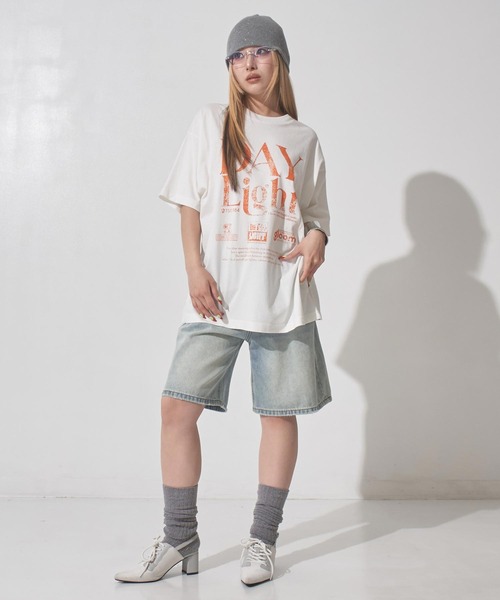ANAP（アナップ）の「ピグメント加工ロゴプリントオーバーサイズTシャツ（Tシャツ/カットソー・レディース・ダークグレー/オフホワイト/ベージュ系その他・F）」の8枚目の写真