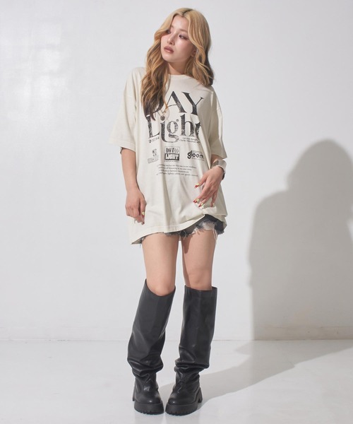ANAP（アナップ）の「ピグメント加工ロゴプリントオーバーサイズTシャツ（Tシャツ/カットソー・レディース・ダークグレー/オフホワイト/ベージュ系その他・F）」の20枚目の写真
