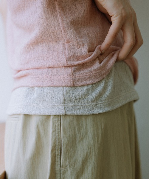 SALON adam et rope'(サロン アダム エ ロペ)の「コットンレーシージャガードハーフスリーブTシャツ(Tシャツ/カットソー・レディース・グレー系その他/ブラウン/ピンク・FREE)」の22枚目の写真