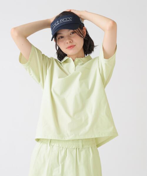Jack Bunny!!（ジャックバニー）の「【Jack Bunny!!】HyperHelix4WAYストレッチ半袖ポロシャツ（ポロシャツ・レディース・ベージュ/グレー・LARGE/MEDIUM/SMALL）」の2枚目の写真