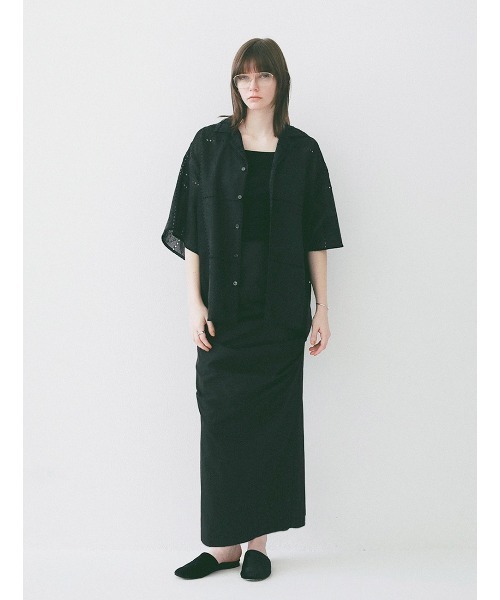 CLANE（クラネ）の「CLANE/クラネ/EMBROIDERY LACE BOX SHIRTS（シャツ/ブラウス・レディース・ブラック/ホワイト・1）」の22枚目の写真