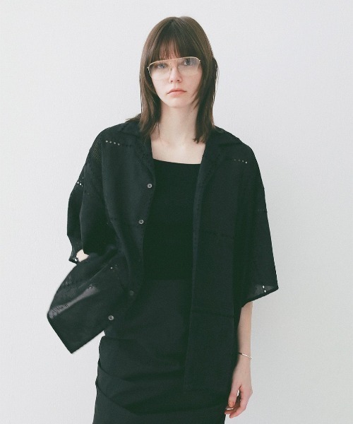 CLANE（クラネ）の「CLANE/クラネ/EMBROIDERY LACE BOX SHIRTS（シャツ/ブラウス・レディース・ブラック/ホワイト・1）」の20枚目の写真