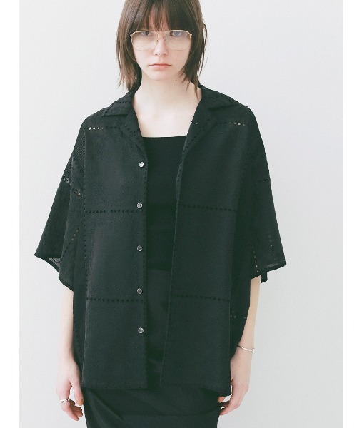 CLANE（クラネ）の「CLANE/クラネ/EMBROIDERY LACE BOX SHIRTS（シャツ/ブラウス・レディース・ブラック/ホワイト・1）」の19枚目の写真