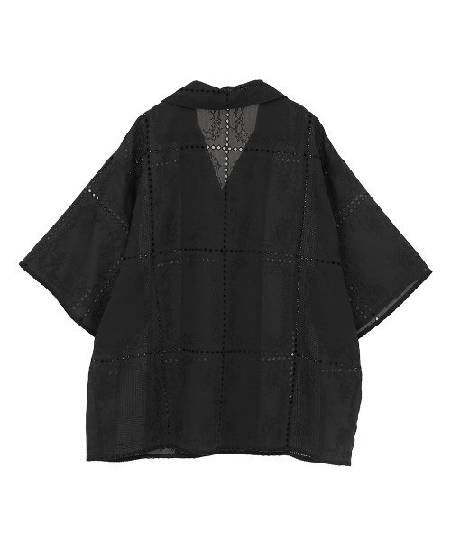 CLANE（クラネ）の「CLANE/クラネ/EMBROIDERY LACE BOX SHIRTS（シャツ/ブラウス・レディース・ブラック/ホワイト・1）」の15枚目の写真