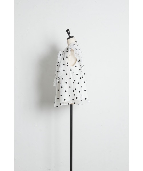 tocco closet(トッコ クローゼット)の「【ZOZO限定】ボウタイドットシアーノースリーブブラウス(シャツ/ブラウス・レディース・ブラック/オフホワイト・M)」の19枚目の写真