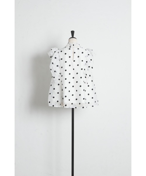 tocco closet(トッコ クローゼット)の「【ZOZO限定】ボウタイドットシアーノースリーブブラウス(シャツ/ブラウス・レディース・ブラック/オフホワイト・M)」の18枚目の写真