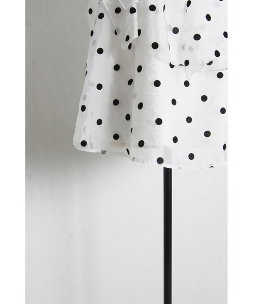 tocco closet(トッコ クローゼット)の「【ZOZO限定】ボウタイドットシアーノースリーブブラウス(シャツ/ブラウス・レディース・ブラック/オフホワイト・M)」の14枚目の写真