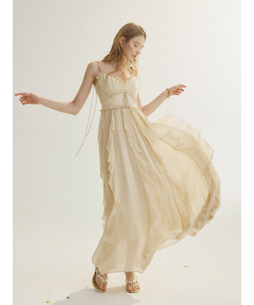 SINCETHEN（シンスゼン）の「オブ ラッフルスリーブレスロングワンピース（ワンピース・レディース・その他・SMALL/LARGE/MEDIUM）」の15枚目の写真