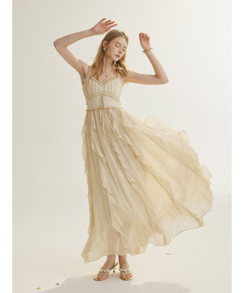 SINCETHEN（シンスゼン）の「オブ ラッフルスリーブレスロングワンピース（ワンピース・レディース・その他・SMALL/LARGE/MEDIUM）」の16枚目の写真