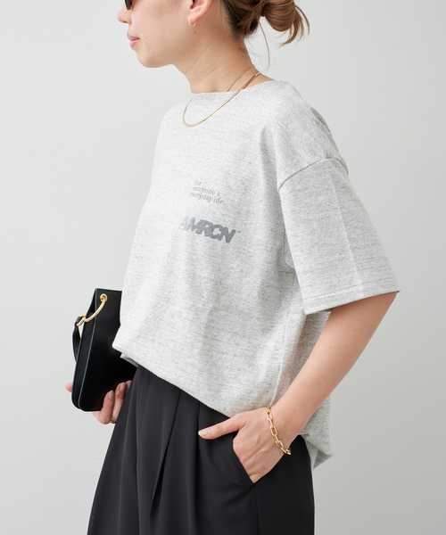 AMERICANA（アメリカーナ）の「【AMERICANA/アメリカーナ】TEE（Tシャツ/カットソー・レディース・ホワイト/スカイブルー/チャコールグレー・FREE）」の8枚目の写真