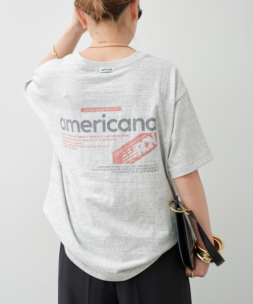 AMERICANA（アメリカーナ）の「【AMERICANA/アメリカーナ】TEE（Tシャツ/カットソー・レディース・ホワイト/スカイブルー/チャコールグレー・FREE）」の9枚目の写真