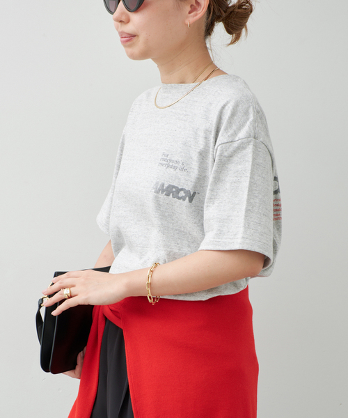 AMERICANA（アメリカーナ）の「【AMERICANA/アメリカーナ】TEE（Tシャツ/カットソー・レディース・ホワイト/スカイブルー/チャコールグレー・FREE）」の11枚目の写真
