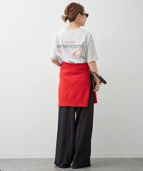 AMERICANA（アメリカーナ）の「【AMERICANA/アメリカーナ】TEE（Tシャツ/カットソー・レディース・ホワイト/スカイブルー/チャコールグレー・FREE）」の14枚目の写真