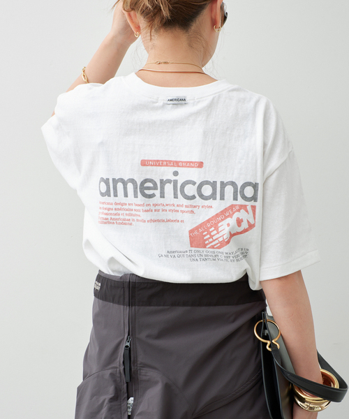 AMERICANA（アメリカーナ）の「【AMERICANA/アメリカーナ】TEE（Tシャツ/カットソー・レディース・ホワイト/スカイブルー/チャコールグレー・FREE）」の17枚目の写真