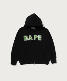 BAPE LOGO CRYSTAL STONES OVERSIZED ZIP HOODIE