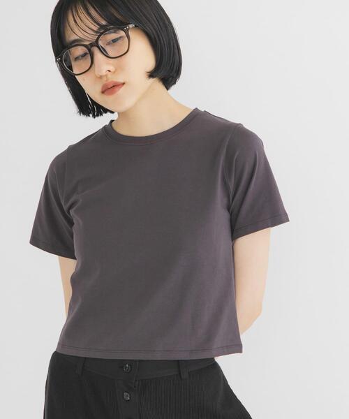 KBF（ケイビーエフ）の「BASICクロップドTEE（Tシャツ/カットソー・レディース・オフホワイト/ライトブルー/チャコールグレー・ONE）」の14枚目の写真
