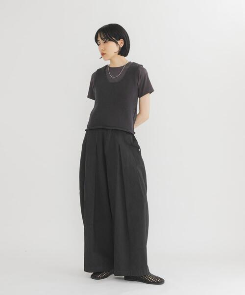 KBF（ケイビーエフ）の「BASICクロップドTEE（Tシャツ/カットソー・レディース・オフホワイト/ライトブルー/チャコールグレー・ONE）」の18枚目の写真