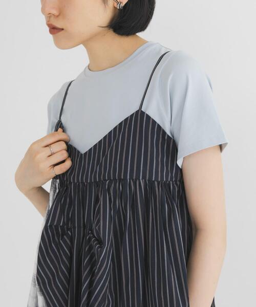 KBF（ケイビーエフ）の「BASICクロップドTEE（Tシャツ/カットソー・レディース・オフホワイト/ライトブルー/チャコールグレー・ONE）」の22枚目の写真