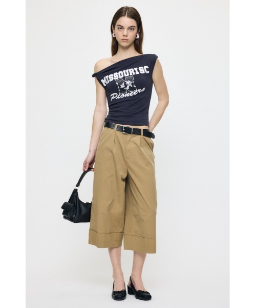 MOUSSY（マウジー）の「ASYMMETRY COLLEGE タンクトップ（タンクトップ・レディース・ネイビー/杢グレー/オフホワイト・FREE）」の5枚目の写真