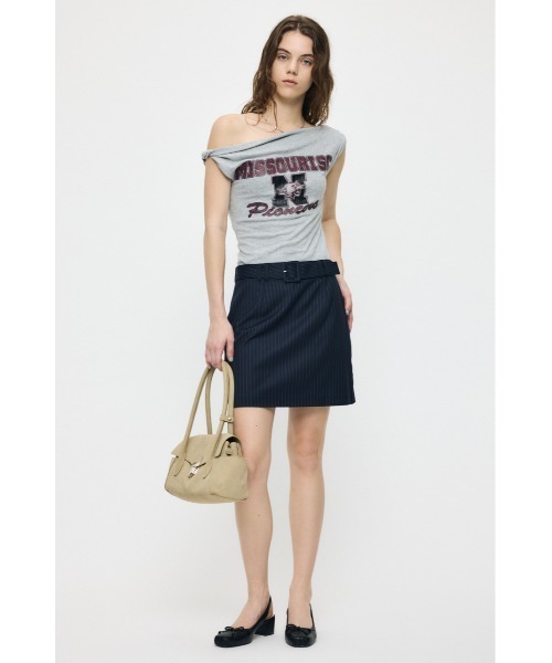 MOUSSY（マウジー）の「ASYMMETRY COLLEGE タンクトップ（タンクトップ・レディース・ネイビー/杢グレー/オフホワイト・FREE）」の20枚目の写真