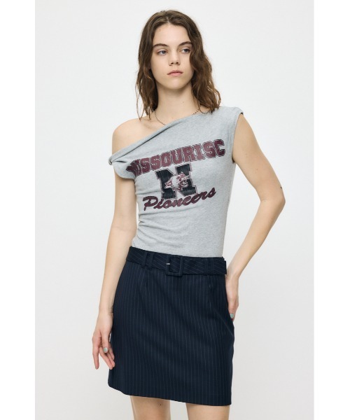 MOUSSY（マウジー）の「ASYMMETRY COLLEGE タンクトップ（タンクトップ・レディース・ネイビー/杢グレー/オフホワイト・FREE）」の21枚目の写真