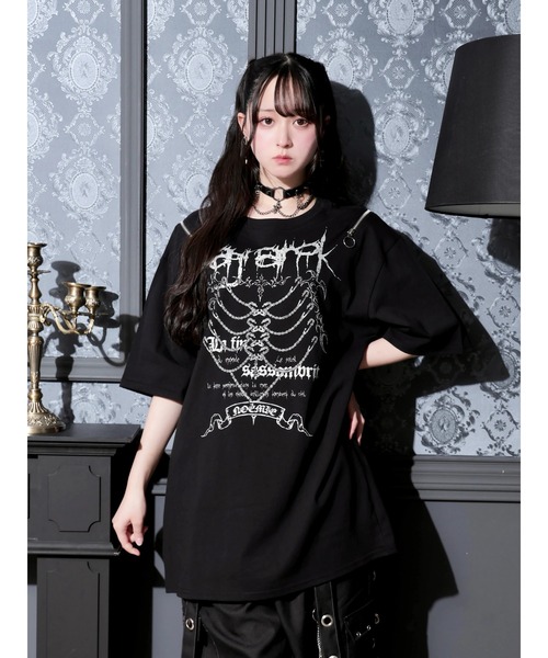 肩ZIPアバラプリントTシャツ（Tシャツ/カットソー）｜NOEMIE（ノエミー